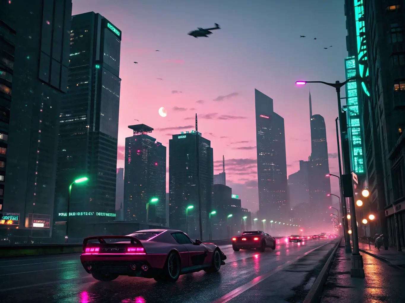 A vibrant and dynamic cover art featuring a futuristic cityscape with neon lights and advanced technology, representing a sci-fi Korean comic.