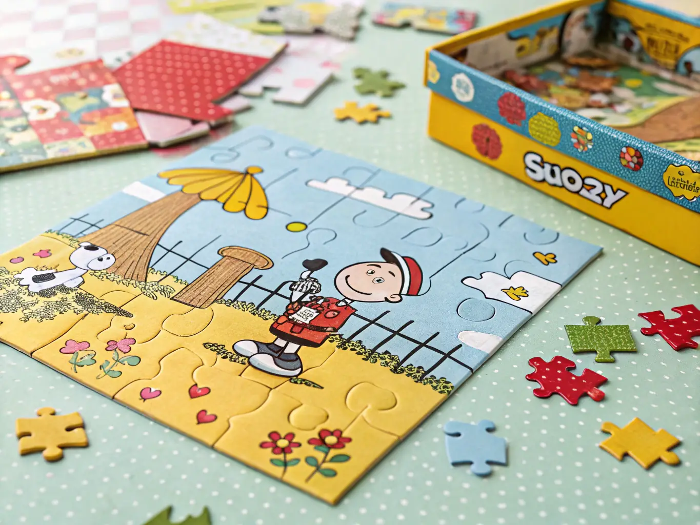 A visually appealing image from a casual puzzle game, highlighting the AI-driven adaptive difficulty and unique puzzle designs.